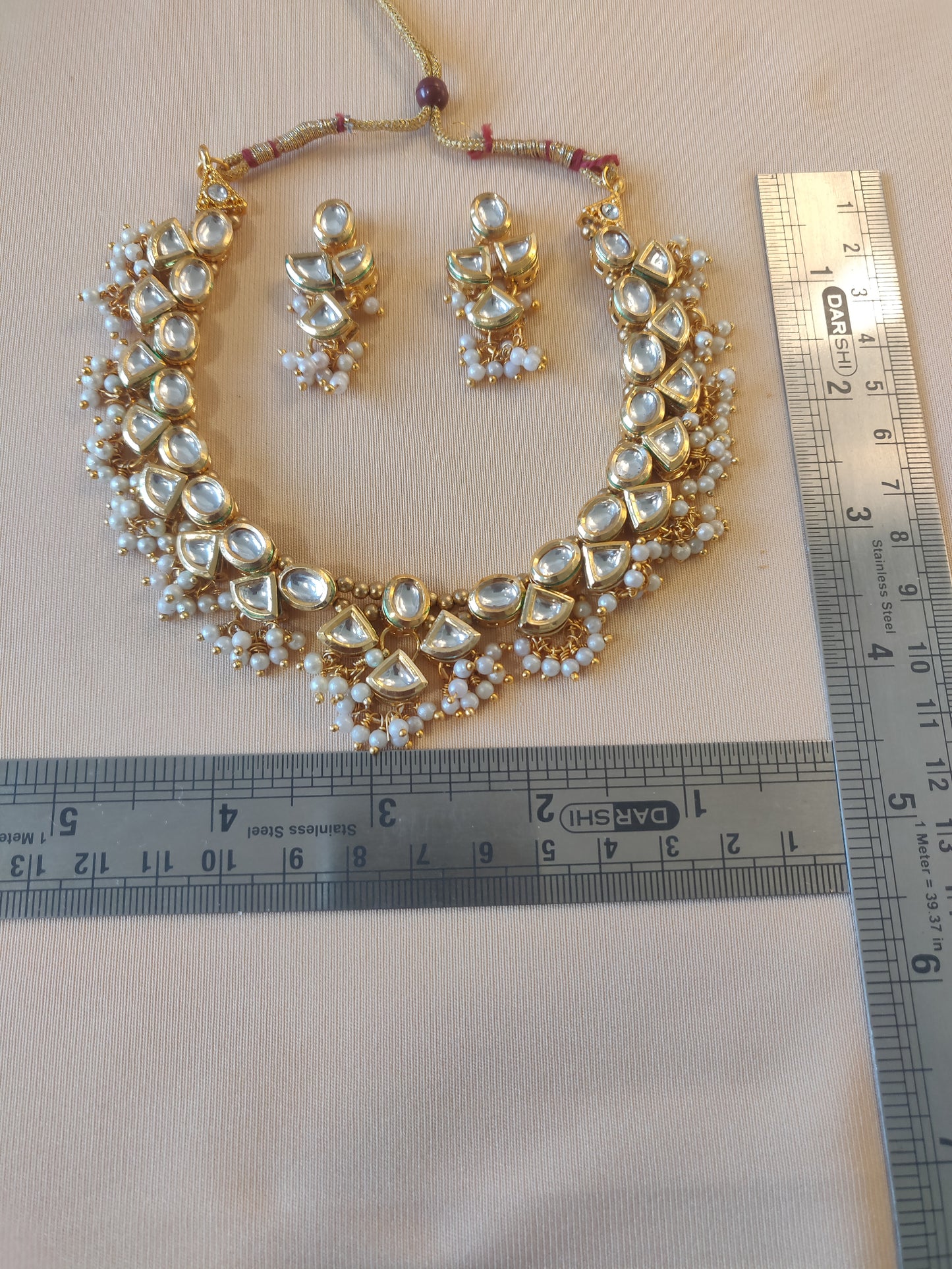 Kundan Haar with earring for big diety idols